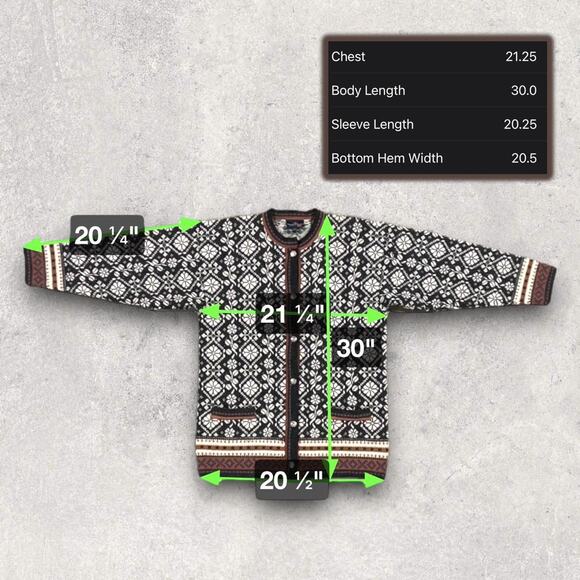 ★ Skjaeveland of Norway Geometric Fair Isle Knit Button Up Cardigan Sweater ★ - Picture 6 of 8